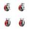 Service Caster Tool Box Caster Wheel Set 6'' Red Poly on Cast Iron Swivel Casters, 4PK TOOL-SCC-30CS620-PUB-RS-TLB-2-R-2 - alternate 1